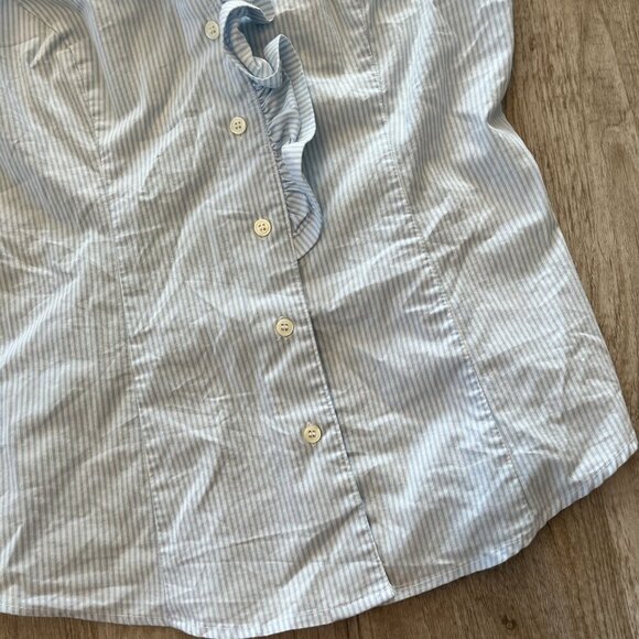 Womens New York & Company Blue Stripe Blouse - XS - Picture 3 of 6